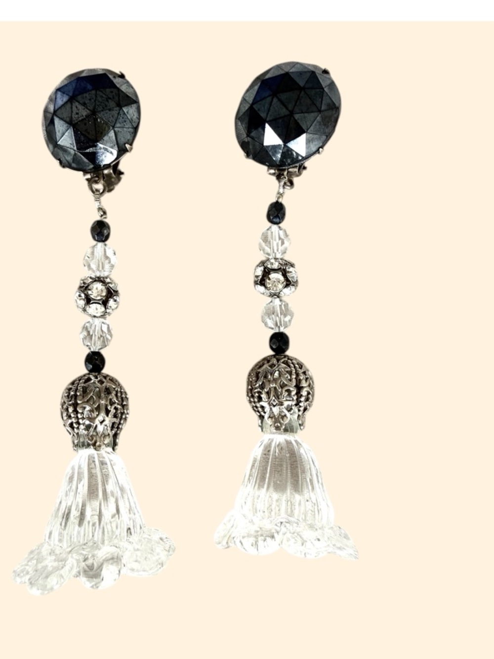 French Chrystal ear clips